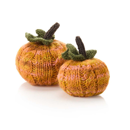 serrv remnant knit pumpkins - set of 2
