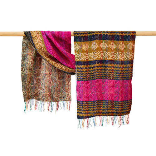 serrv upcycled silk sari scarf