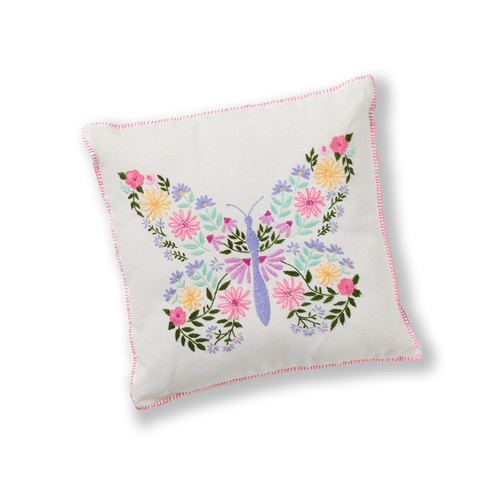 serrv butterfly blossoms embroidered pillow