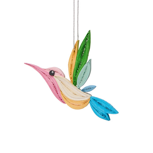 serrv quilled hummingbird ornament