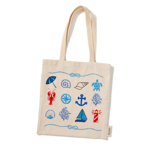 serrv nautical embroidered tote