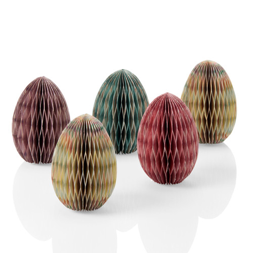 serrv paper striped eggs - set of 5