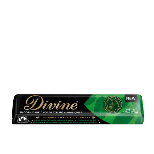serrv 70% dark chocolate with mint crisp small bar case