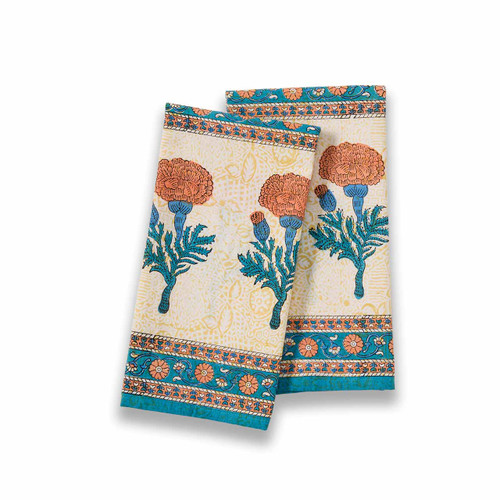 serrv carnation hand towels - set of 2