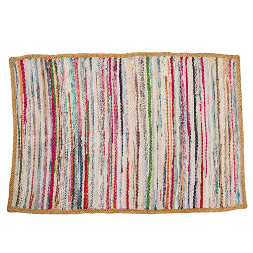 serrv white ahmar remnant sari rug