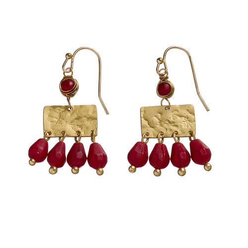 serrv carmine droplet earrings