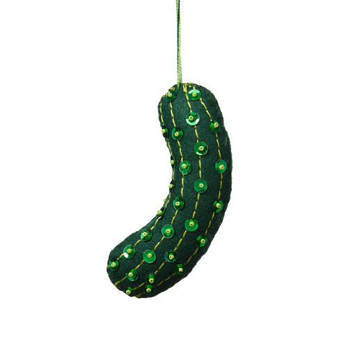 serrv glitzy pickle ornament