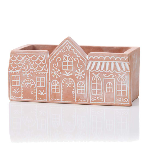 serrv gingerbread village planter