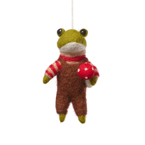 serrv foraging frog ornament
