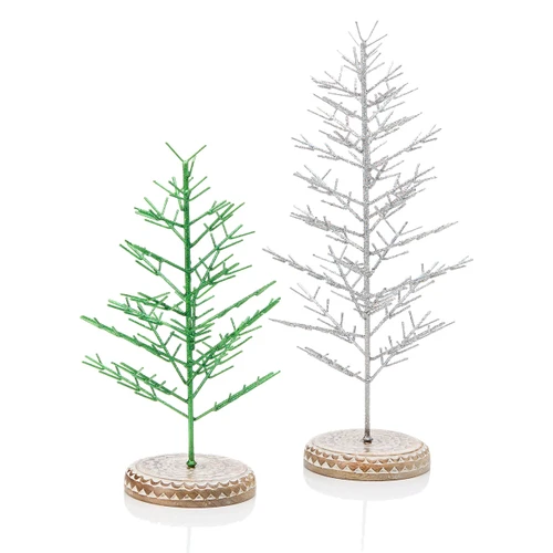 serrv glimmergrove trees - set of 2