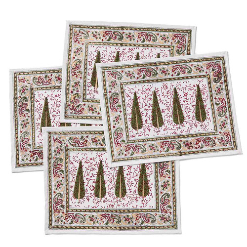 serrv cypress sanganer placemats - set of 4