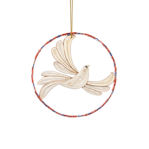 serrv quilled peace dove ornament