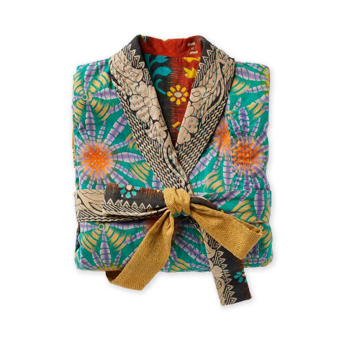 serrv recycled sari spa bath robe