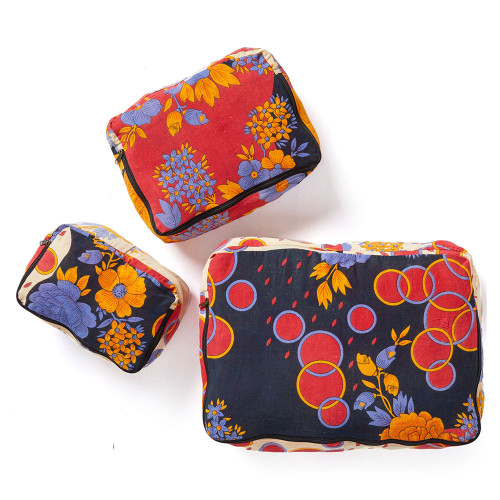 serrv upcycled sari packing cubes - set of 3 alt 2
