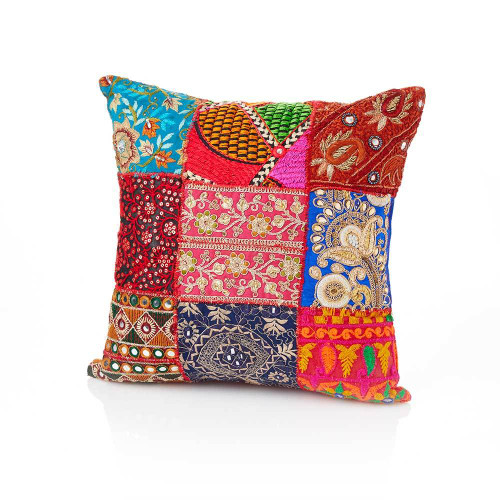 serrv glittering patchwork pillow