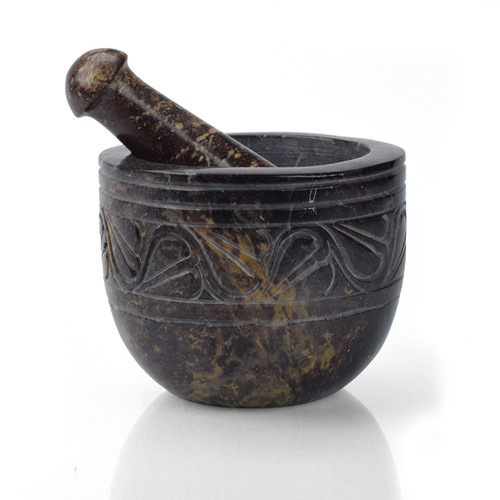 serrv etched gorara mortar & pestle