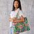 serrv lagoon paisley ikat quilted tote model