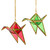 serrv origami glass crane ornaments - set of 2