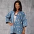 serrv lobelia kimono jacket on model