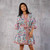 serrv laila block print robe on model