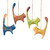 serrv party cat ornaments - set of 4