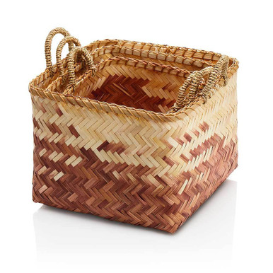 Dusk Ombre Bamboo Baskets - Set of 3