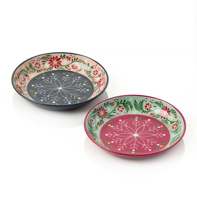 Fair Trade Christmas Serveware | Hand-Painted Plates Set