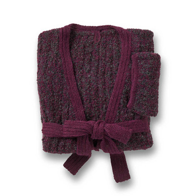 Handmade Women's Robe | Purple Boucle Alpaca Robe | SERRV