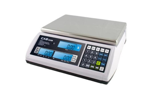 CAS S2000JR-60L DUAL RANGE PRICE COMPUTING SCALE, 30/60 LB X 0.01/0.02 LB, NTEP