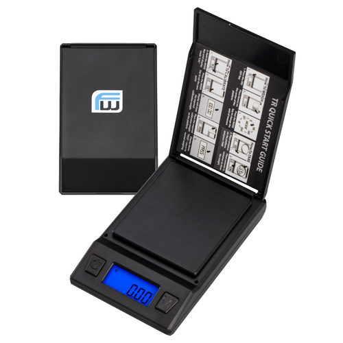 Compact pocket weighing scale with protective cover