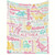 Custom Name Cartoon Dinosaur Flannel Blanket