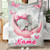 Custom Name Cute Elephant on the Moon Printed Portable Blanket Custom Name Cute Elephant on the Moon Printed Portable Blanket