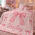 Custom Name Bow Blanket for Girls, Pink Coquette Blanket, girly Blanket Custom Name Bow Blanket for Girls, Pink Coquette Blanket, girly Blanket