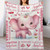 Customizable Pink Elephant Flannel Throw Blanket with Name Customizable Pink Elephant Flannel Throw Blanket with Name
