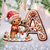 Custom First Letter Gingerbread Ornaments, Personalized Alphabet Letters
