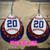 Custom Triple Layer Baseball Jersey Number Earrings Custom Triple Layer Baseball Jersey Number Earrings