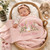Personalized Embroidered Goose Floral Baby Blanket - Duck Wildflower Knit Throw, Newborn Blanket