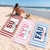 Personalized School Striped Beach Towel with Bow: College University Pride Spirit Gift,