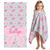 Girls Personalized Bow Floral Beach Towel, Preppy Girls Pool Towel with Name Girls Personalized Bow Floral Beach Towel, Preppy Girls Pool Towel with Name