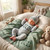 Personalized Organic Cotton Baby Name Outfit Set with Knit Blanket, Newborn Romper & Hat