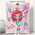 Personalized Mermaid Cartoon Blanket with Custom Name