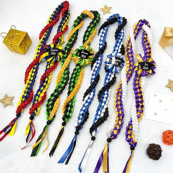 Personalized Tri-Color Graduation Lei, Custom 3 Ribbon Colors