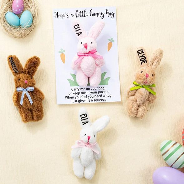 Personalized Easter Cute Tiny Plush Pocket Hug Bunny