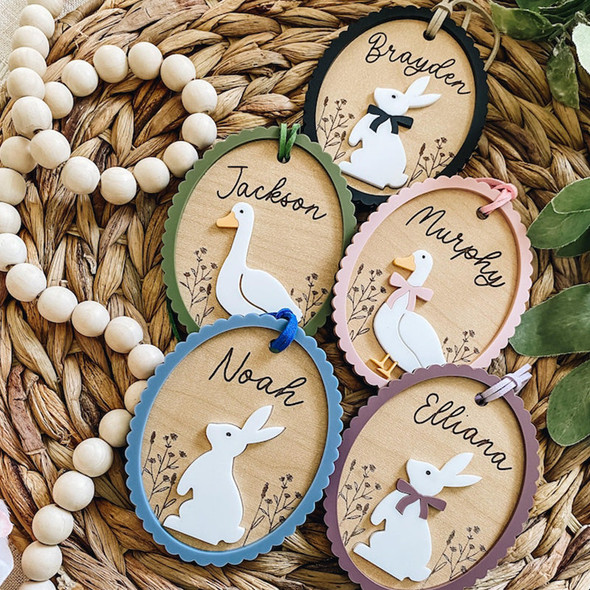 Custom Easter Basket Tag - Bunny Name Tag