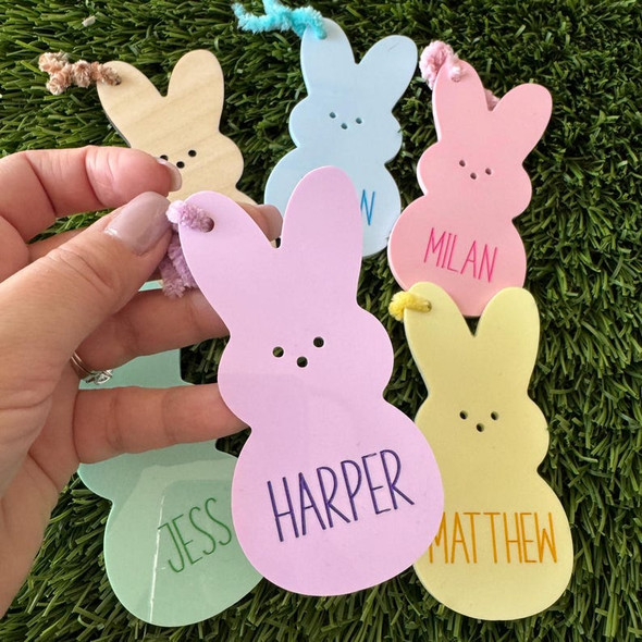Easter Peep Basket Tag Easter Theme Bag Tag With Name