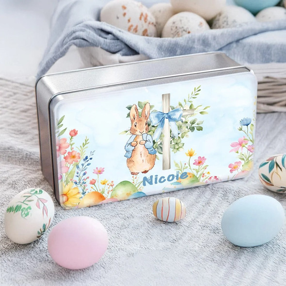 Personalized Colorful Floral Easter Eggs Peter Rabbit Food