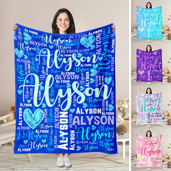 Custom Name Blanket for Boys & Girls - Soft Flannel Personalized Throw