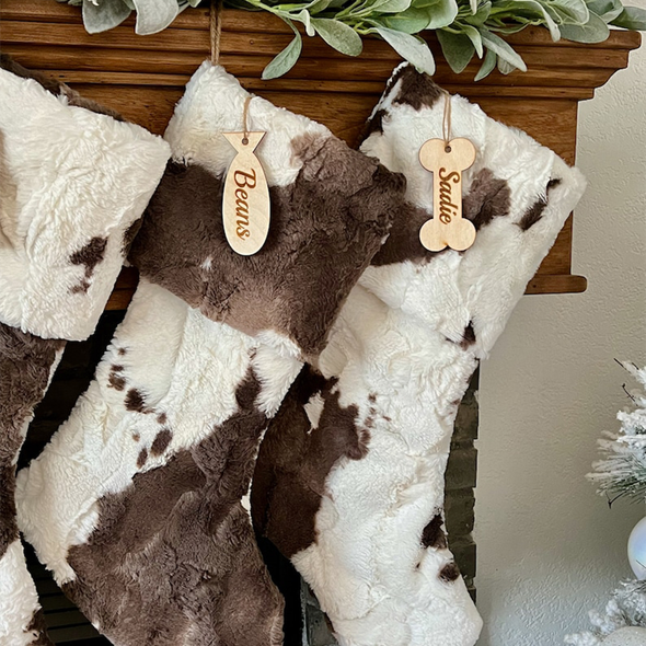 Personalized stocking, Brownie Cow Christmas stocking