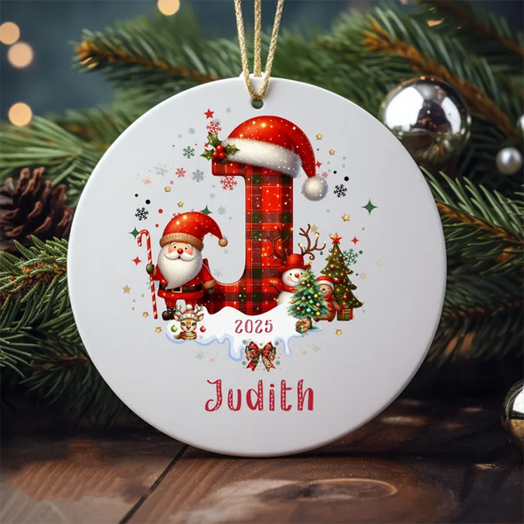 Personalized Christmas Letter Name Ornament: 2025 Family Keepsake Gift