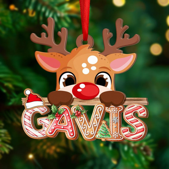 Peeking Reindeer Alphabet Ornament"